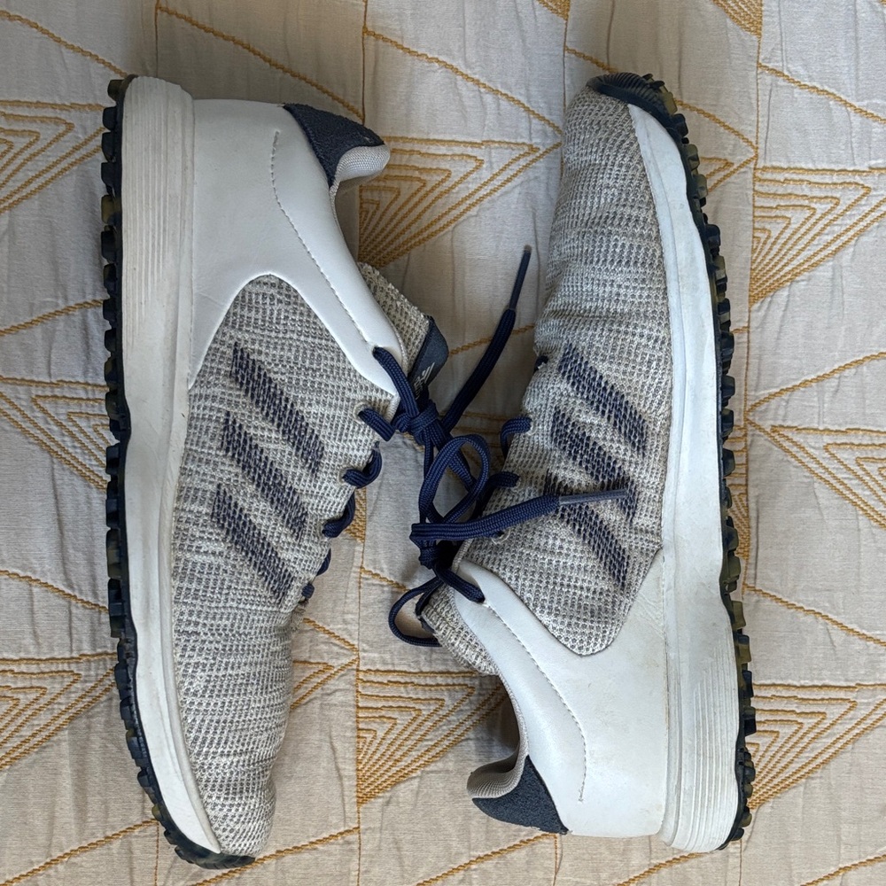adidas Light Gray and Blue Hybrid Golf Shoes size 9 - Picture 3 of 7